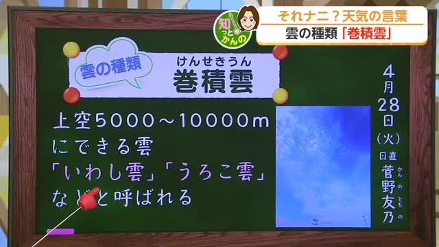 天気下り坂のサイン「巻積雲」あす「おでかけには雨具と上着を」【佐賀県】