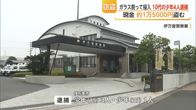 店舗兼住宅に侵入し現金約1万5000円とナップサック盗む　少年4人を逮捕【佐賀県】